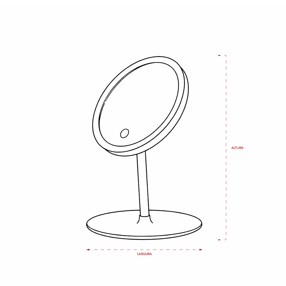 Espelho de Mesa Plastico com LED 26992d4