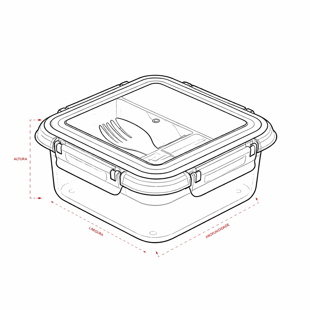 Marmita Hermetica Plastico 1L 27640d7