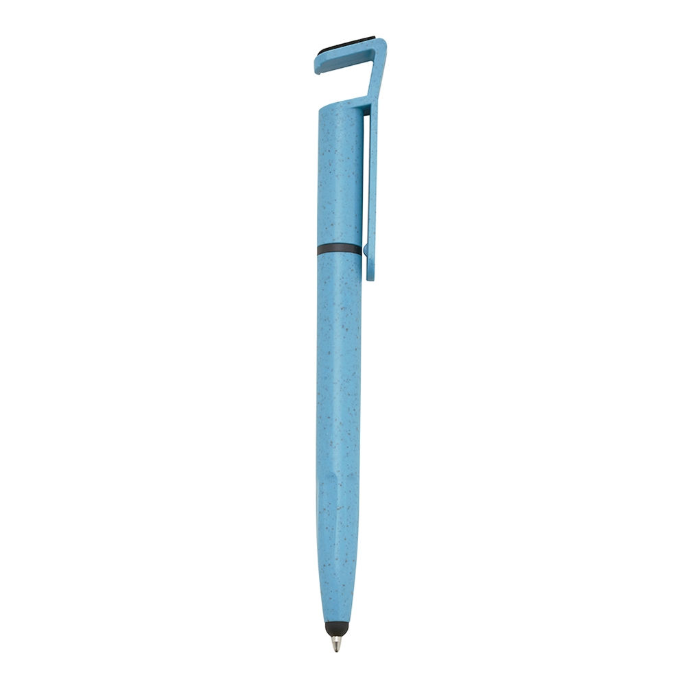 Caneta Fibra de Bambu Touch com Suporte AZUL