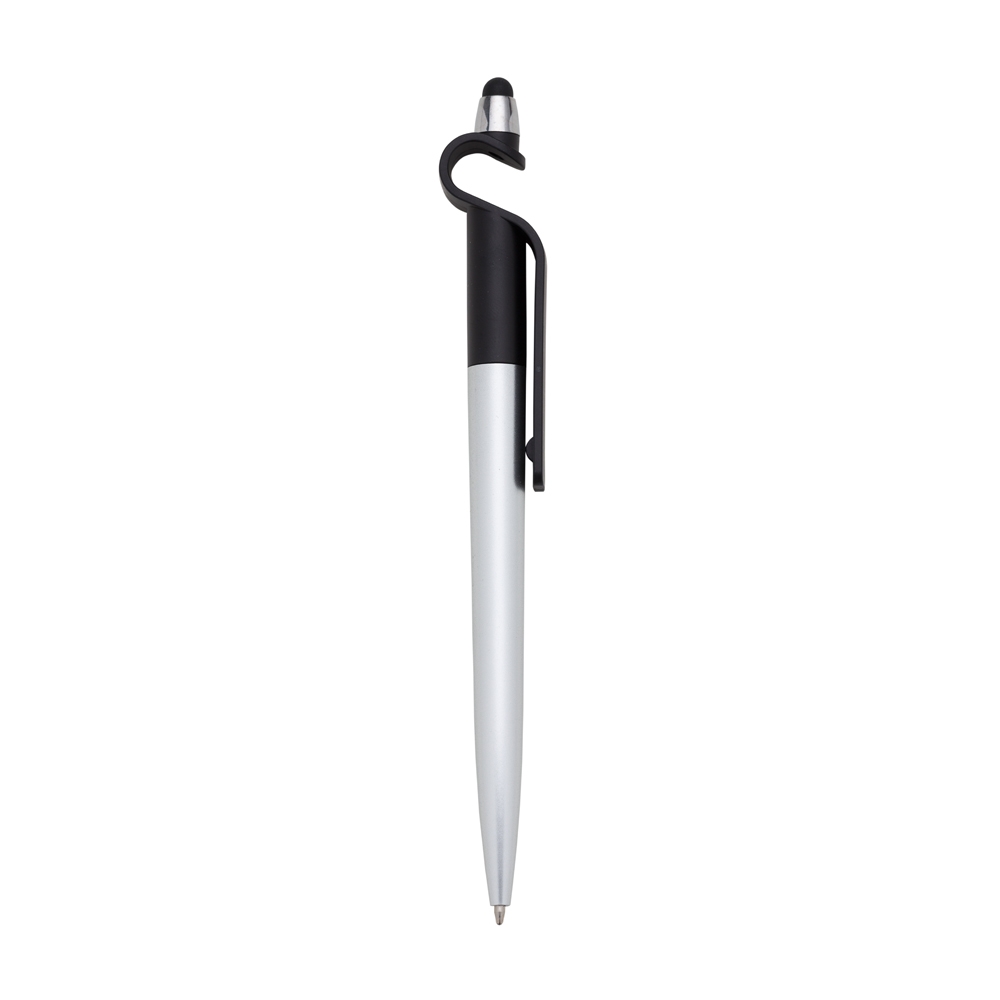 Caneta Plastica Touch com Suporte PRETO