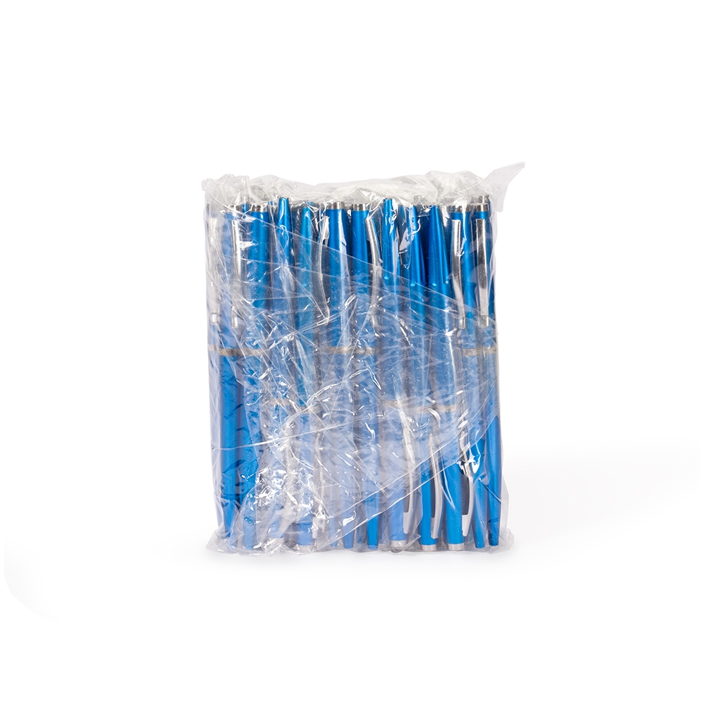 Pacote com Canetas Plasticas AZUL CLARO
