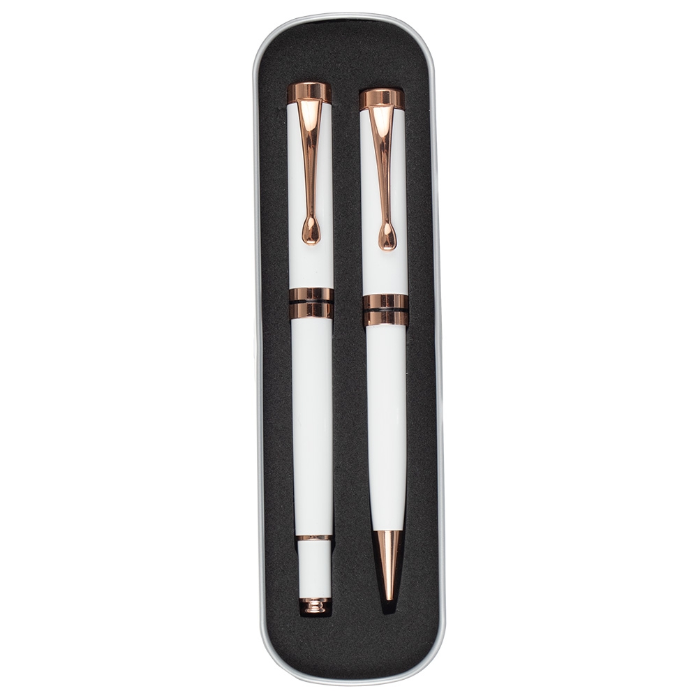 Kit Canetas Executivas Pecas BRANCO