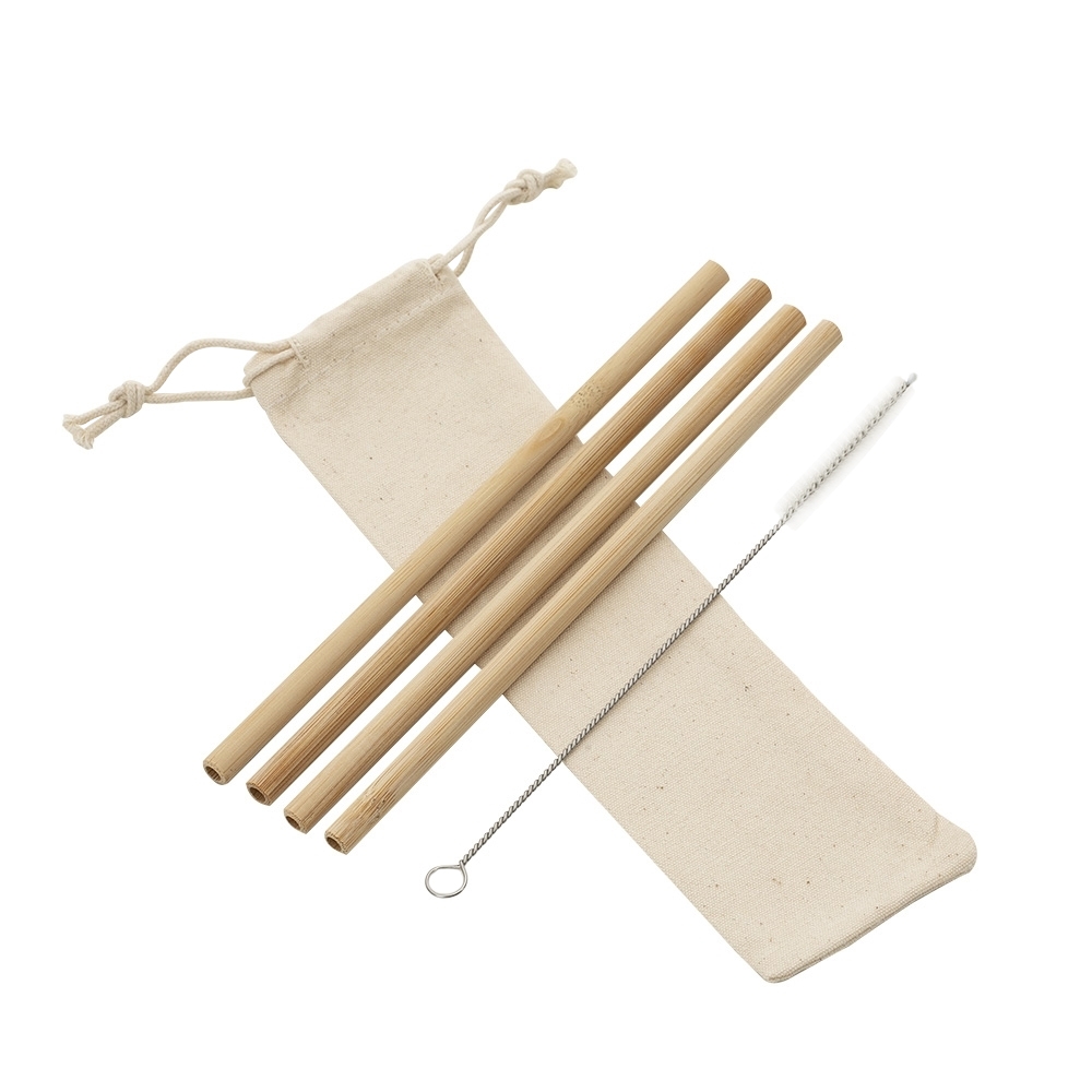 Kit Canudos de Bambu com Escova de Limpeza 13038d1
