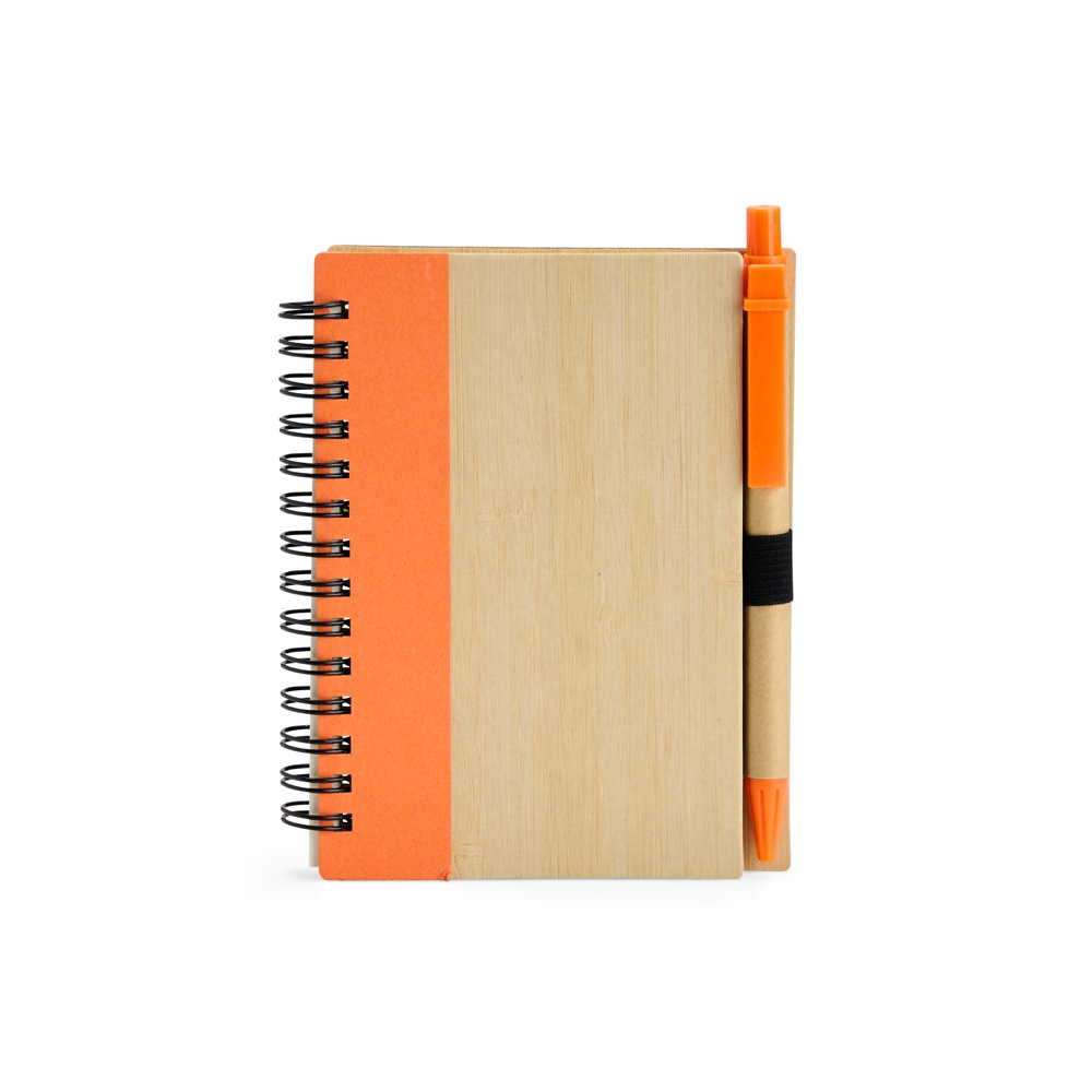 Caderno Ecologico com Caneta LARANJA