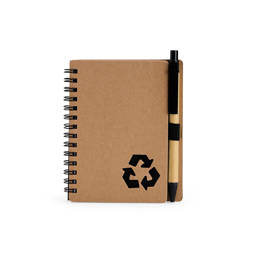 Caderno Ecologico com Caneta PRETO