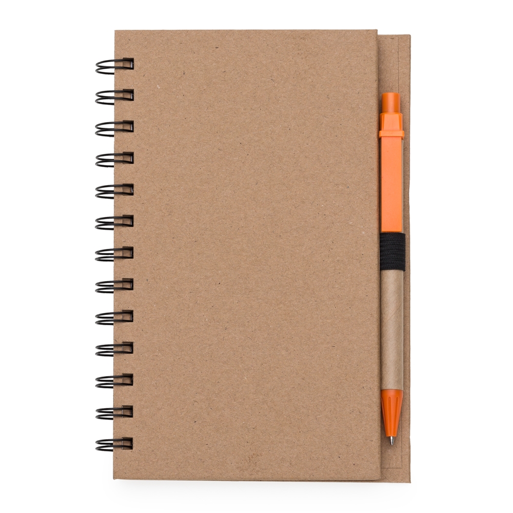Bloco de Anotacoes com Caneta e Post it LARANJA